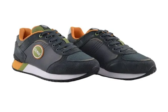 SNEAKERS COLMAR UOMO TRAVIS PLUS COLORS ANTHRACITE-GREEN-ORANGE 020 TRAVPL C 020