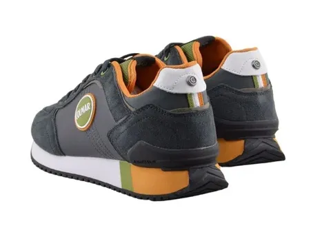 SNEAKERS COLMAR UOMO TRAVIS PLUS COLORS ANTHRACITE-GREEN-ORANGE 020 TRAVPL C 020