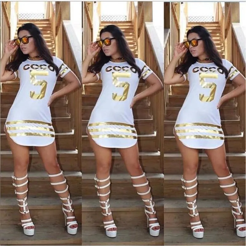 Sports Style Sexy Summer Black Letter Print Stamping Mini Dress for Women