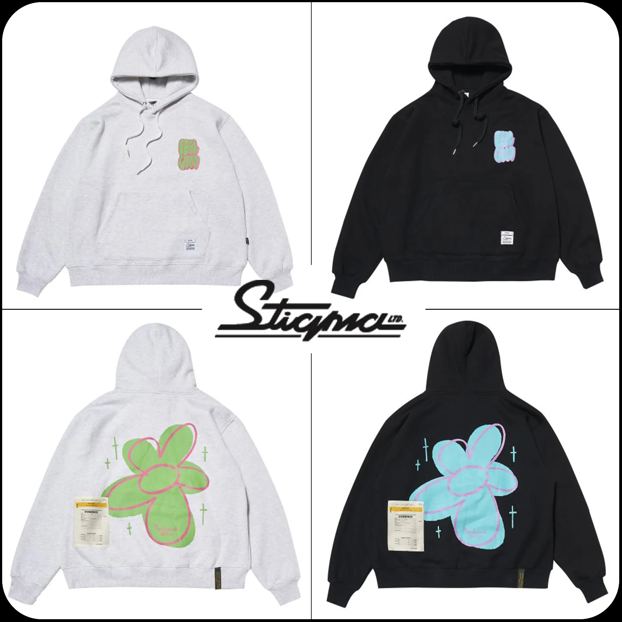 STIGMA  |[STIGMA] ★ GRAFFITI FLOWER OVERSIZED HOODIE