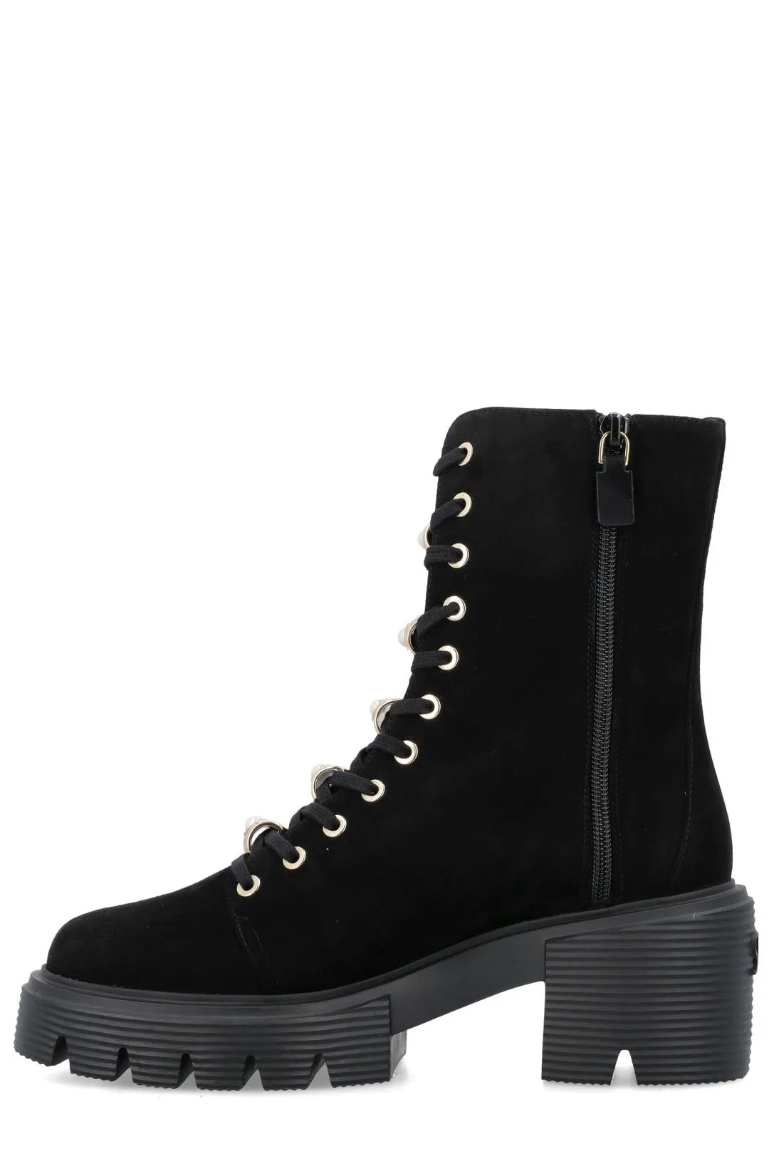 Stuart Weitzman Embellished Lace-Up Boots