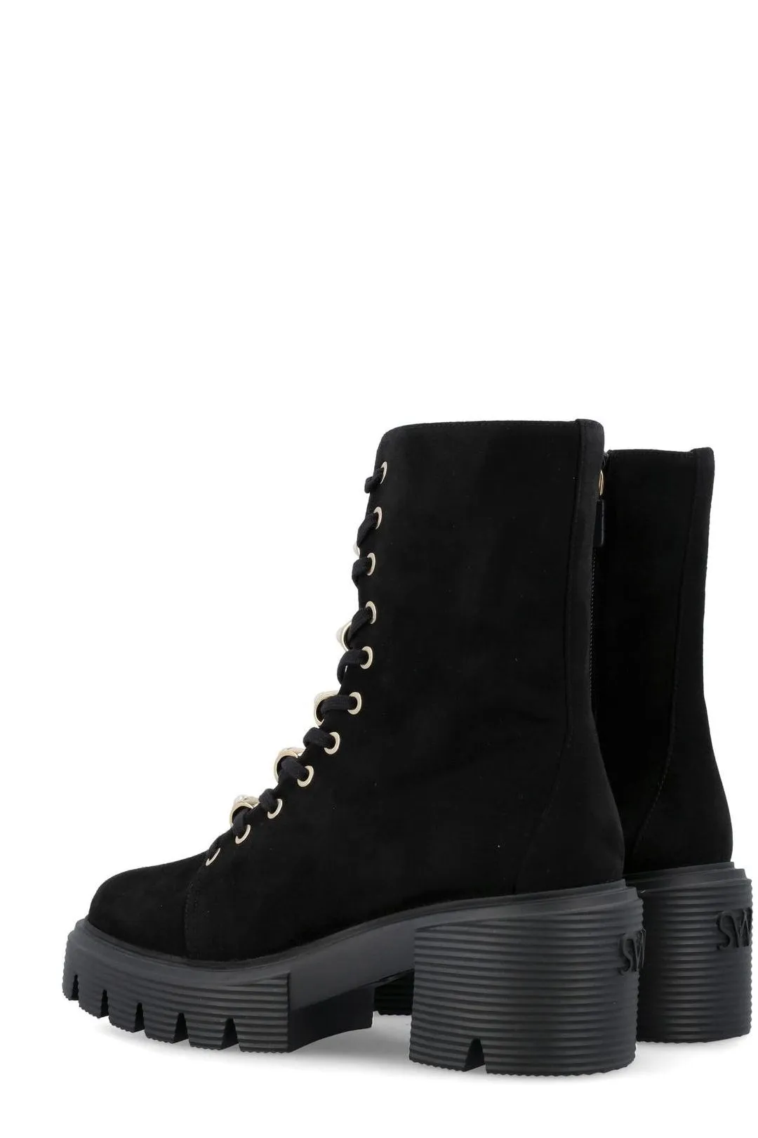 Stuart Weitzman Embellished Lace-Up Boots