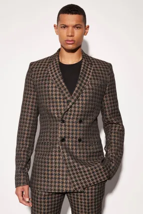 Tall Skinny Double Breasted Dogtooth Blazer