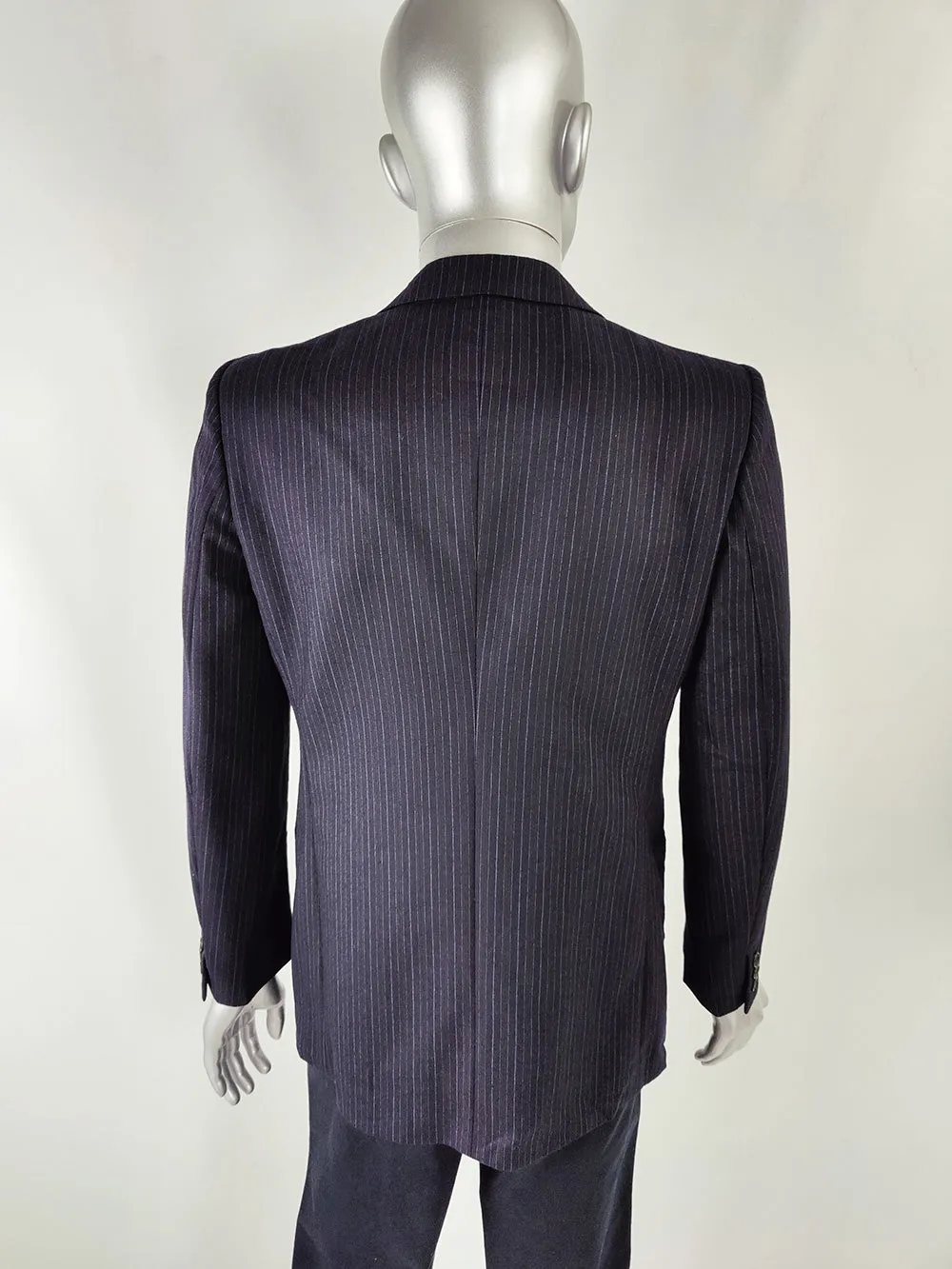 Ted Lapidus Paris Mens Vintage Navy Virgin Wool Blazer, 1970s