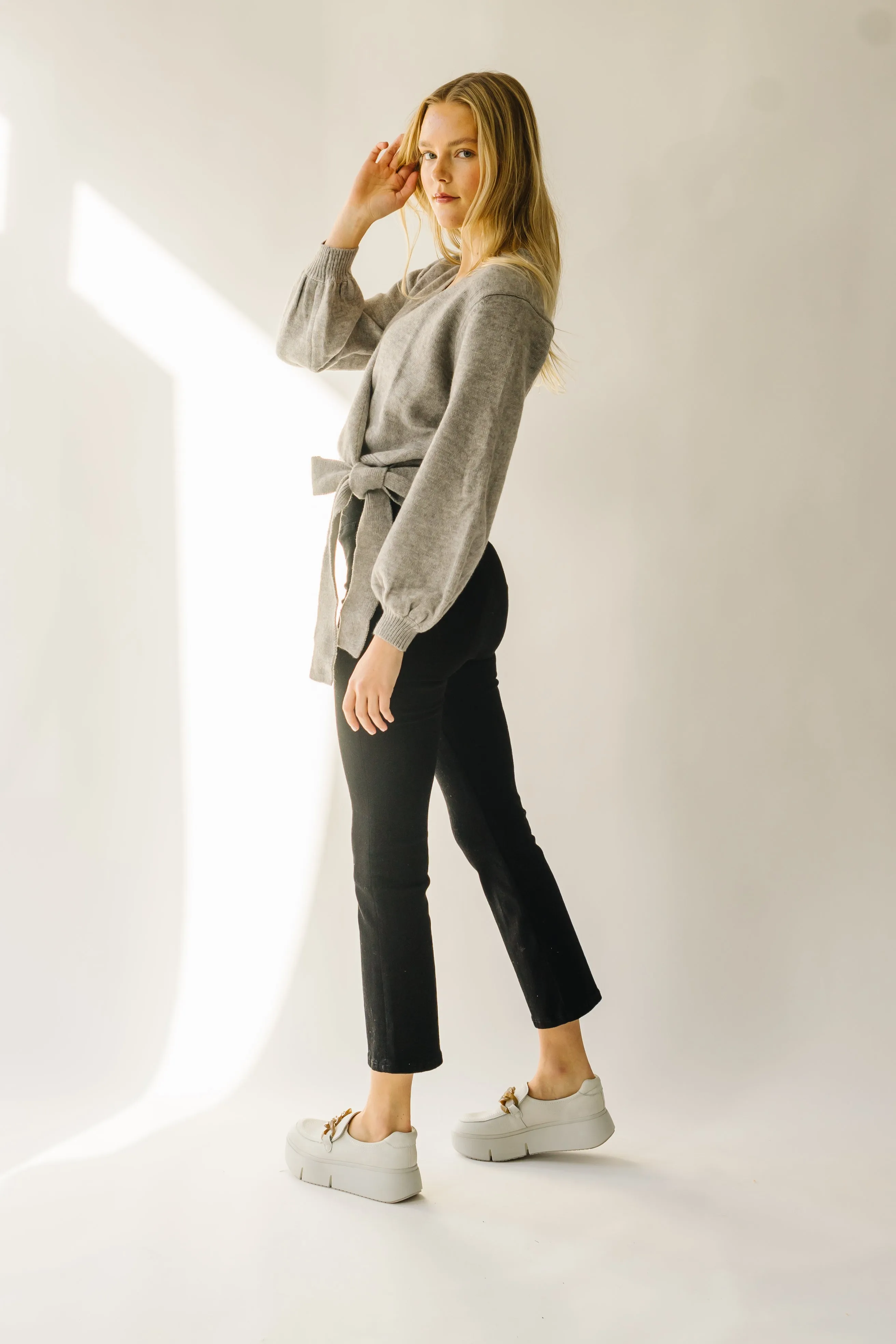 The Kellerton Wrap Detail Sweater in  Grey