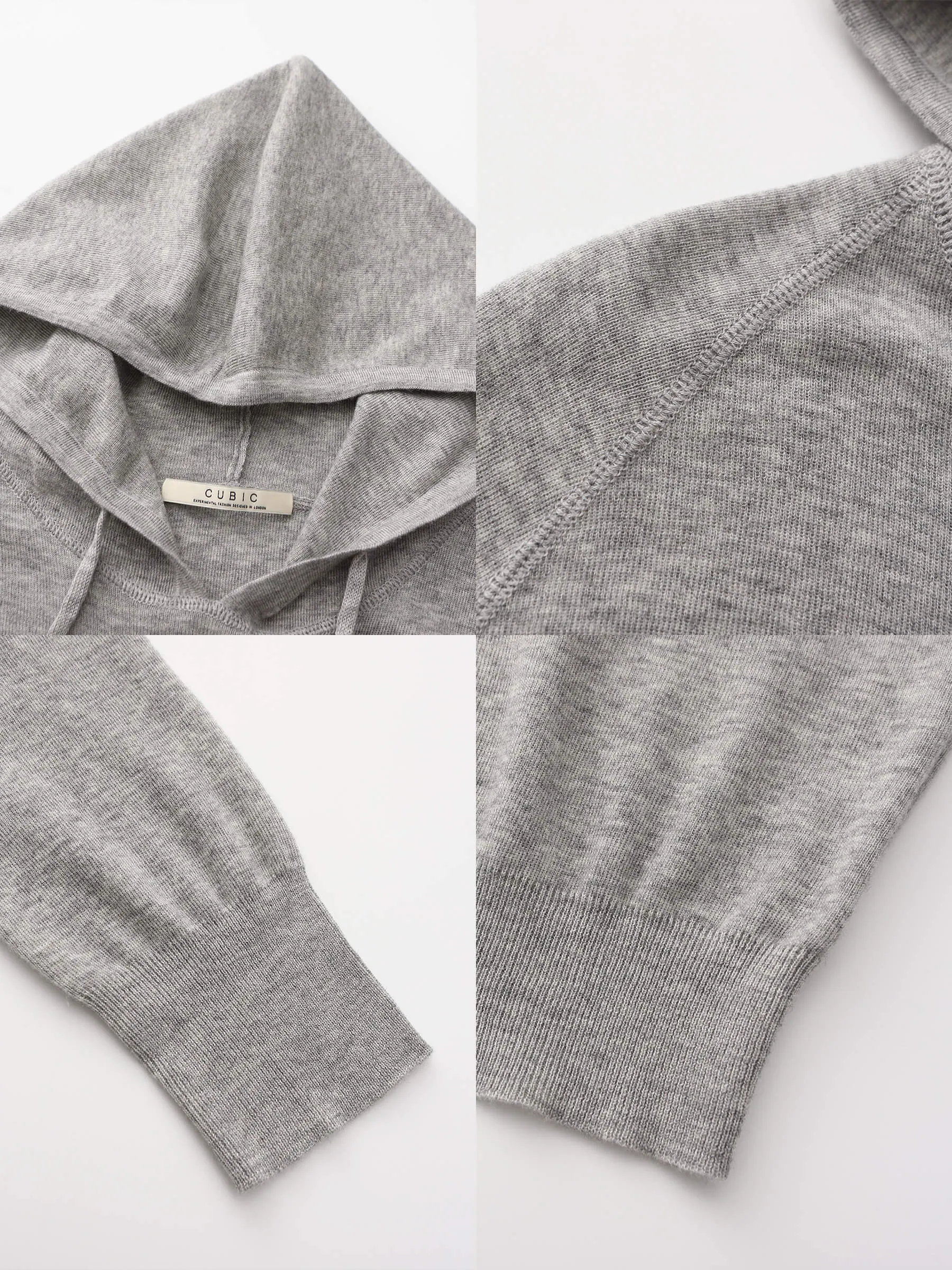 Thin Boxy Hoodie with Wool Blend