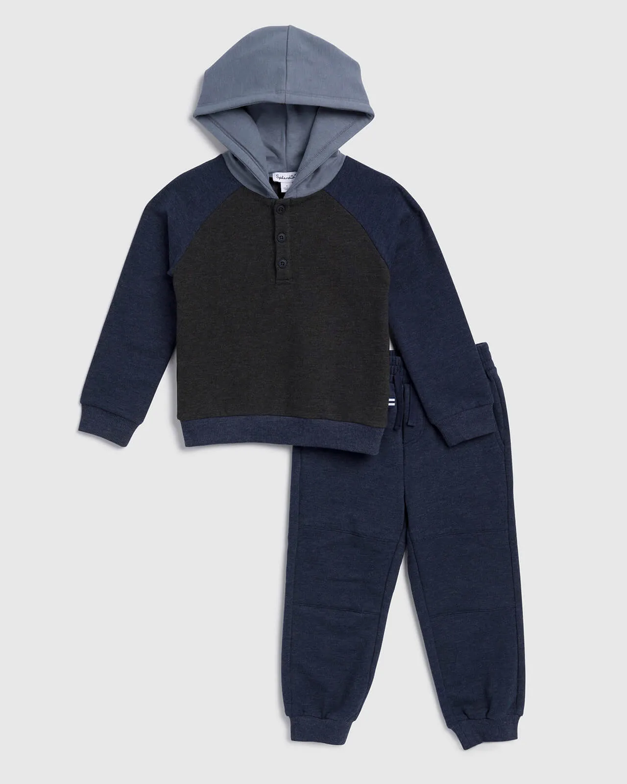 Toddler Boy Color Block Hoodie Set