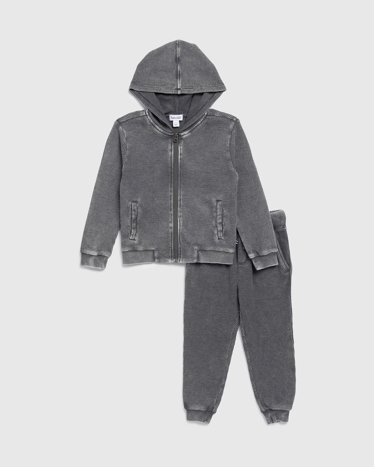 Toddler Boy Thermal Zip Up Hoodie Set