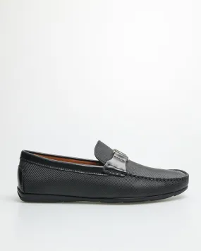 Tomaz C031A Men's Buckle Moccasins (Black)