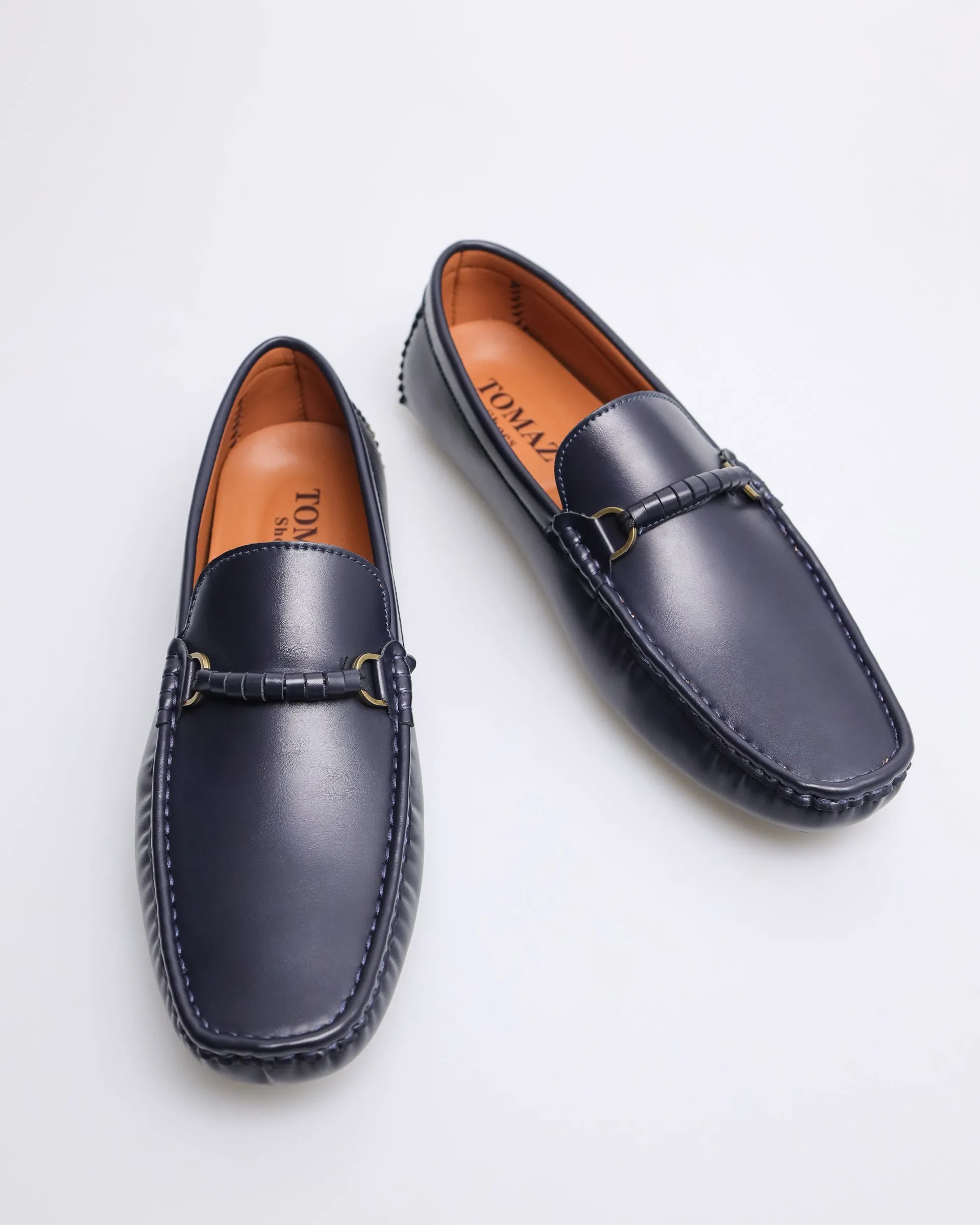 Tomaz C499 Men's Buckle Moccasins (Navy)