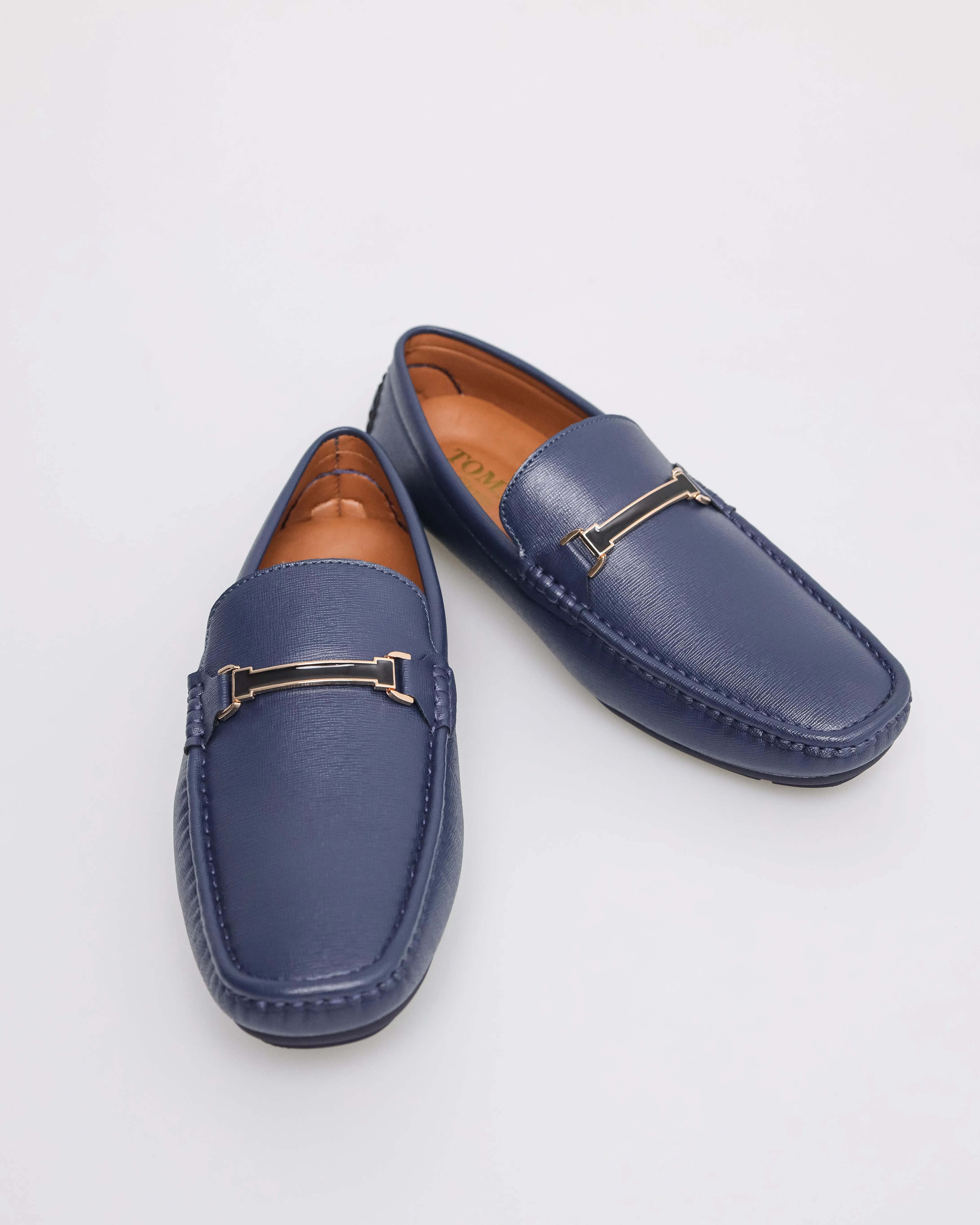 Tomaz C529 Men's Buckle Moccasins (Navy)