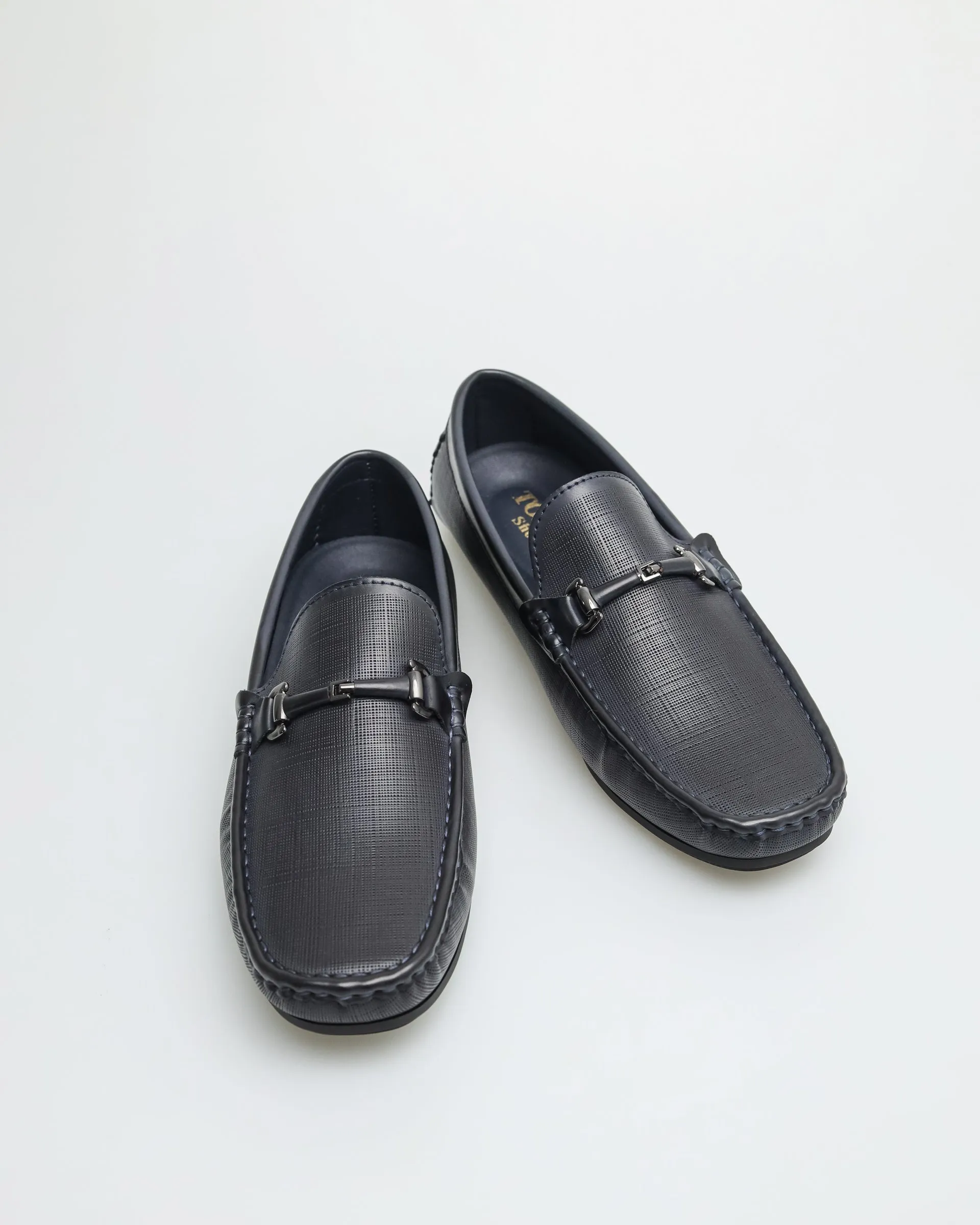 Tomaz C545 Men's Buckle Moccasins (Navy)