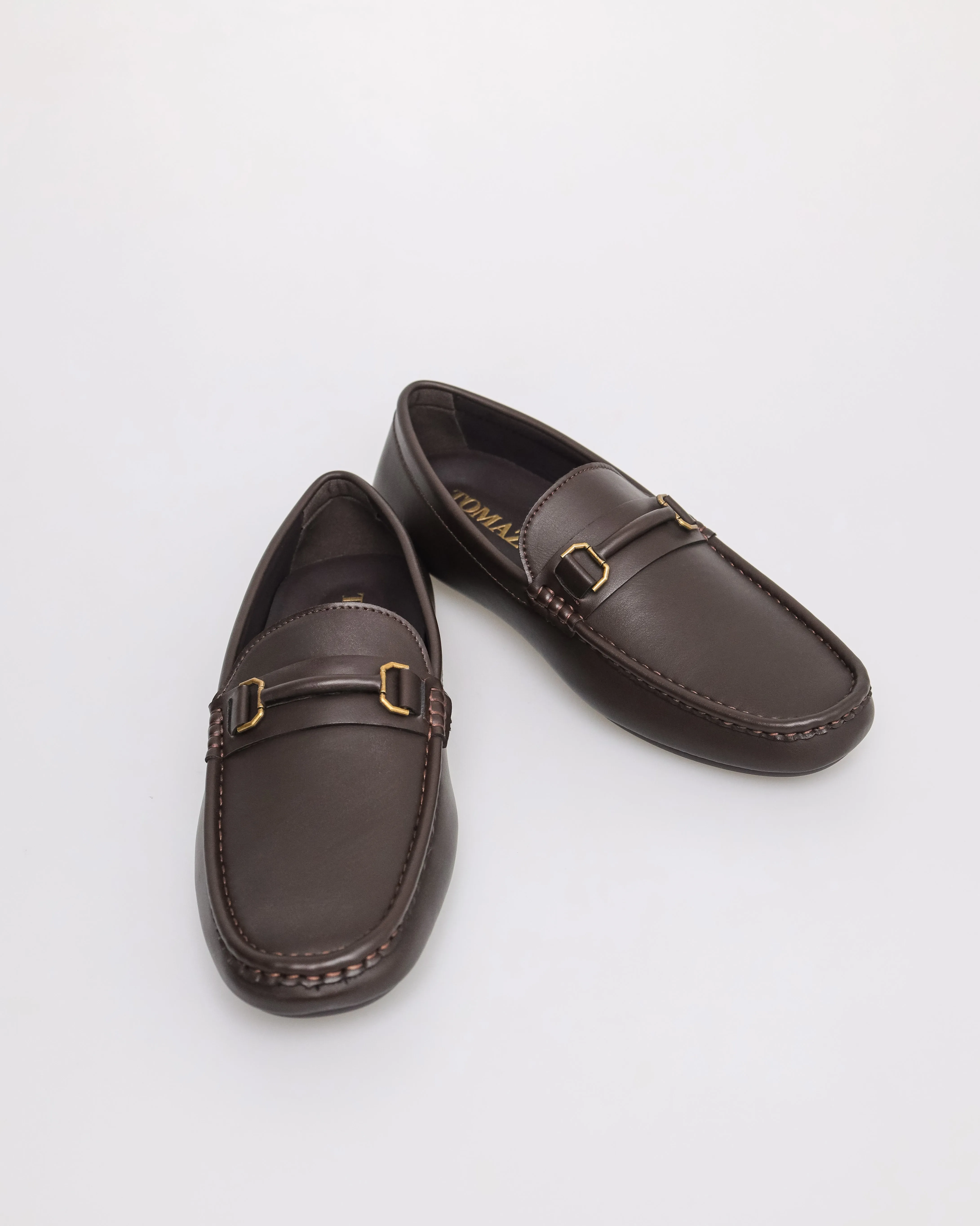 Tomaz C548 Men's Buckle Moccasins (Coffee)