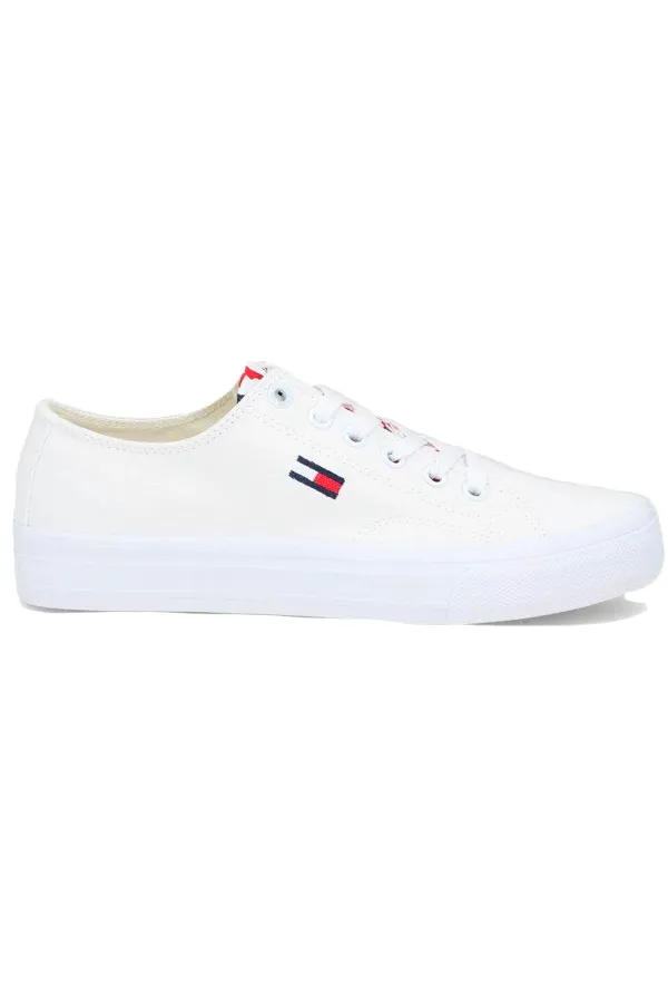 Tommy Hilfiger Women Camo Tongue Sneaker White