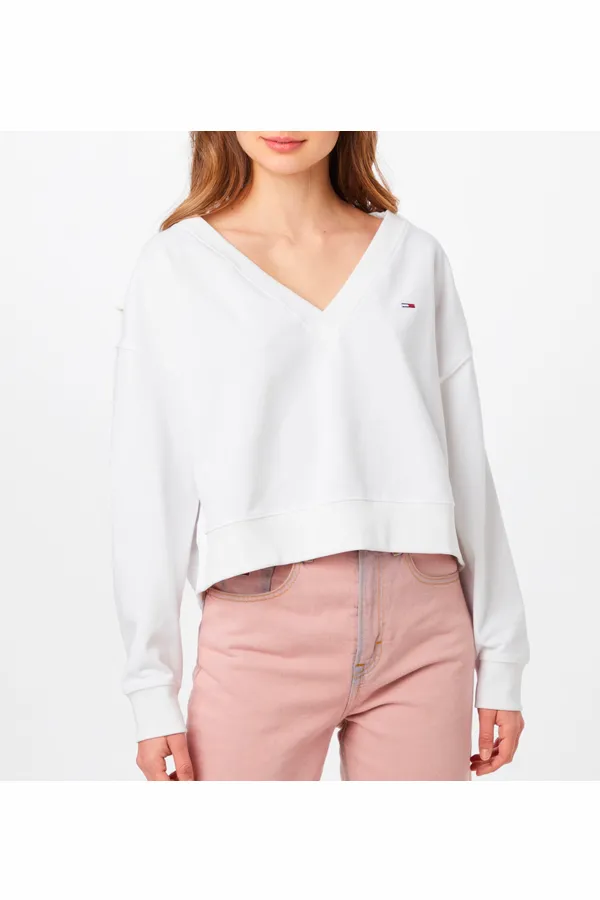 Tommy Hilfiger Women V-Neck Sweater White