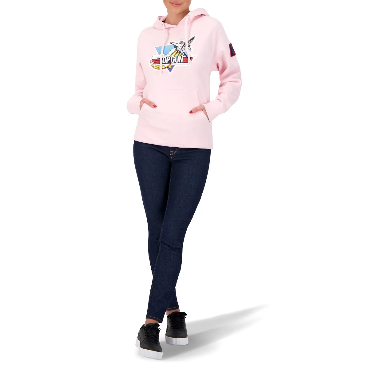 TOP GUN Unisex Retro Logo Hoodie - LIGHT PINK