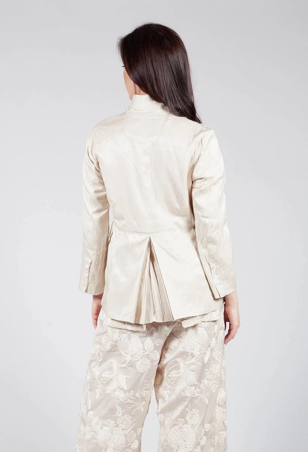 Treasury Pleat Jacket in Cream