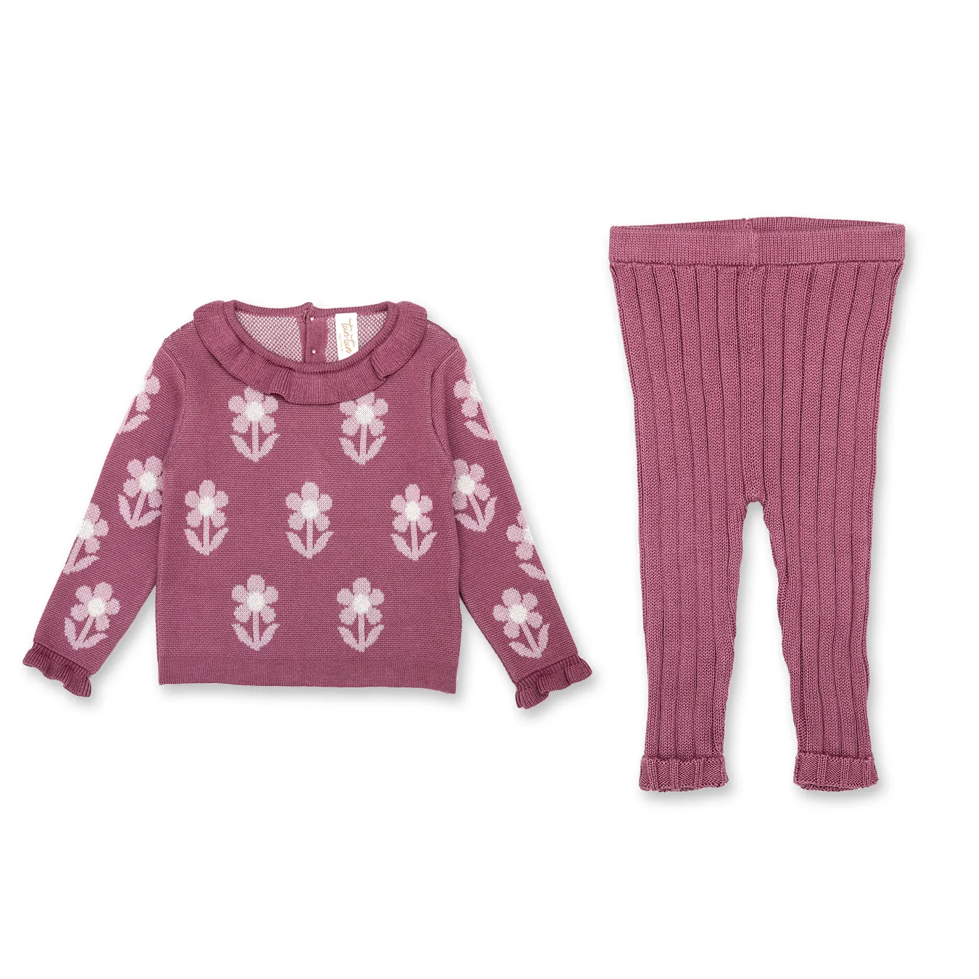 Tun Tun Knit Flower Sweater & Legging Outfit