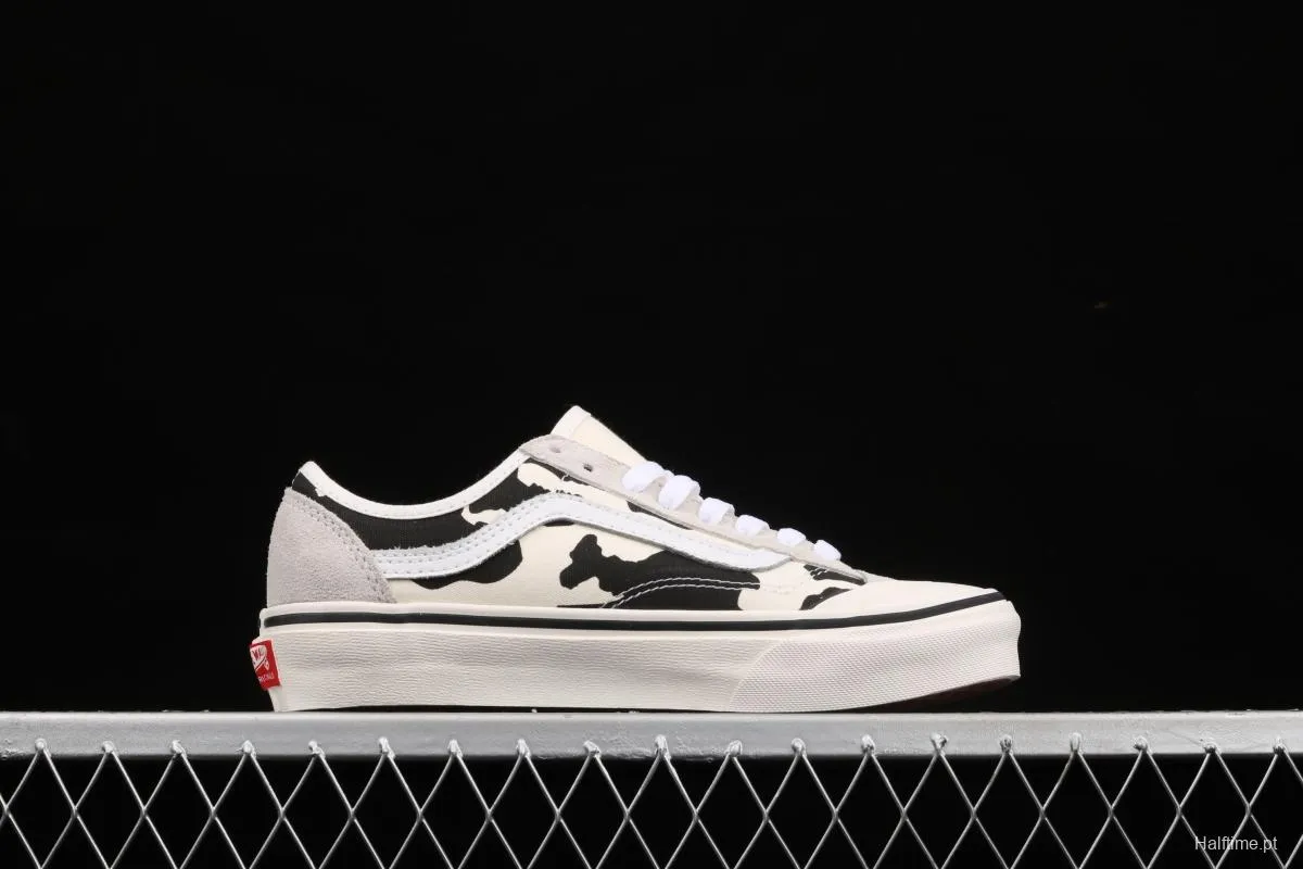 Vans Style 36 Decon SF black and white cow graffiti PEACEMINUSONE killer whale half-moon Baotou vulcanized skateboard shoes VN0A