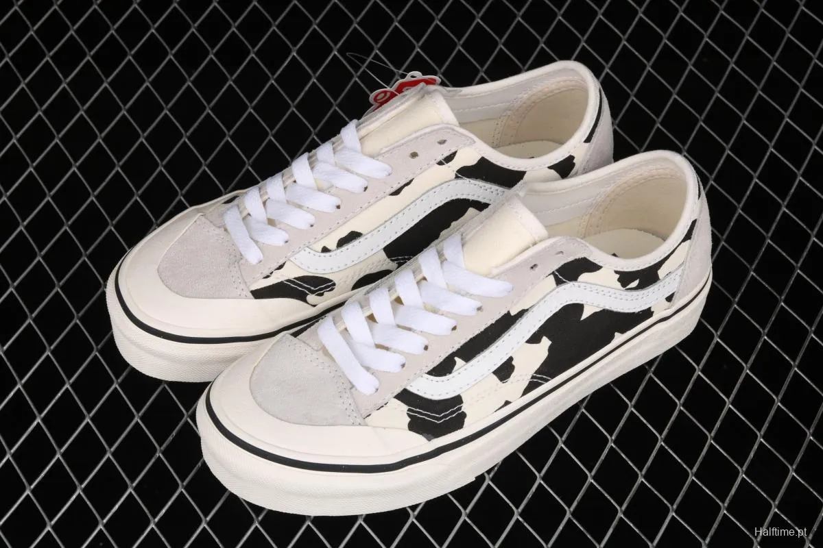 Vans Style 36 Decon SF black and white cow graffiti PEACEMINUSONE killer whale half-moon Baotou vulcanized skateboard shoes VN0A