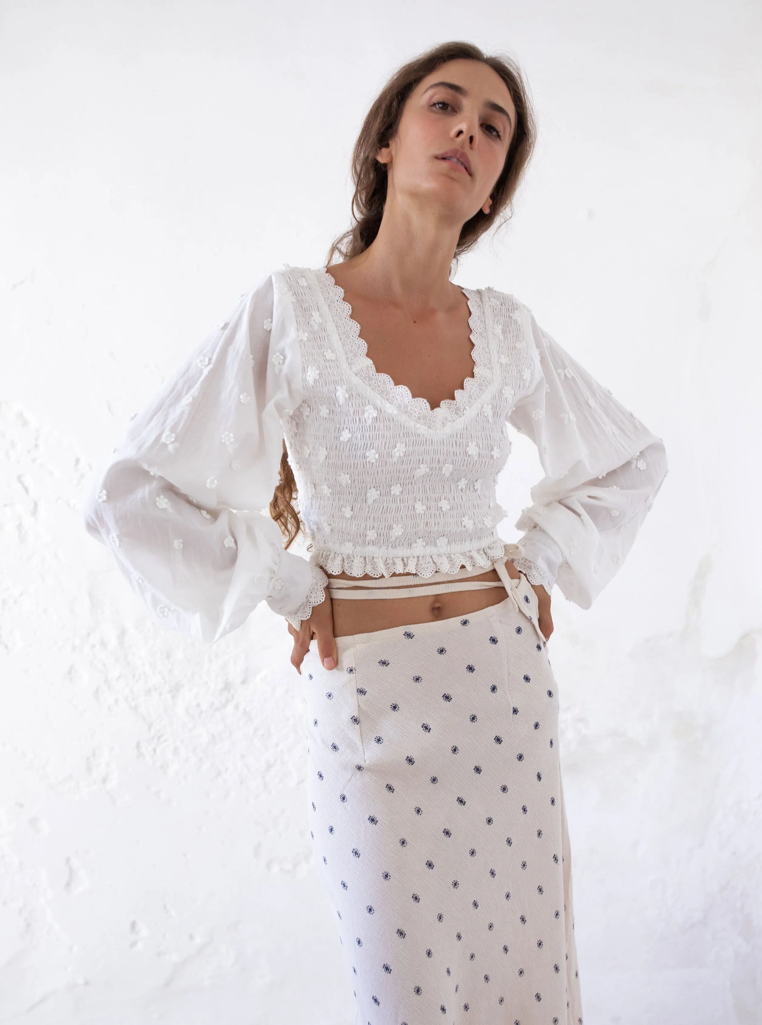 VAVARA SKIRT | UNDYED INDIGO PRINT