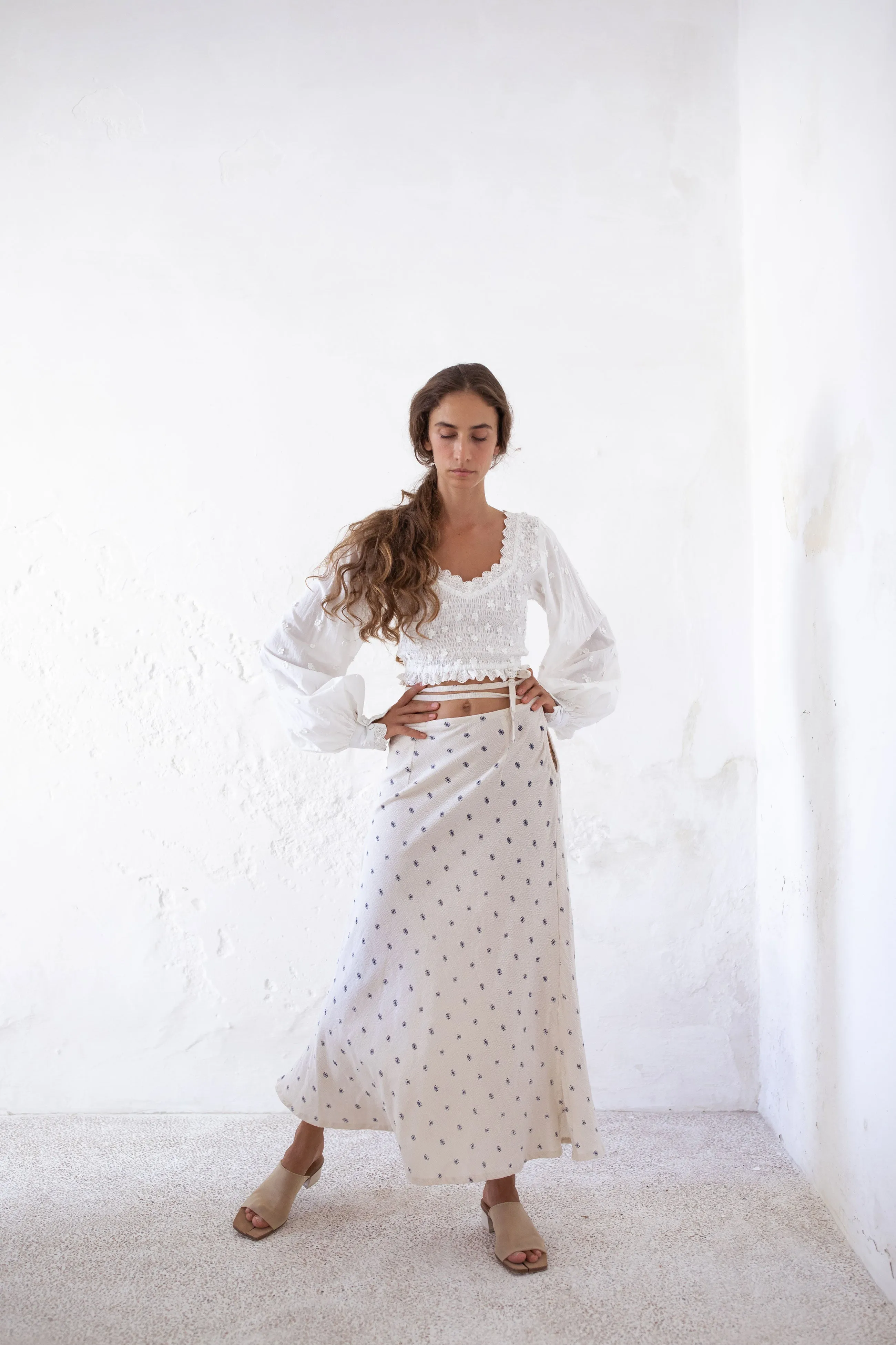 VAVARA SKIRT | UNDYED INDIGO PRINT