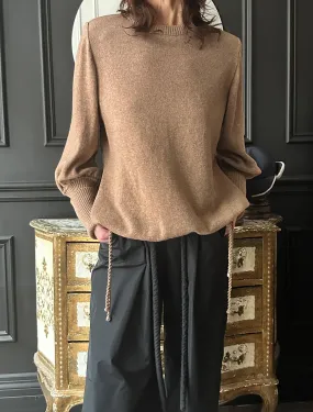 VERONIQUE LEROY - Knit Drawstring Sweater in Blush