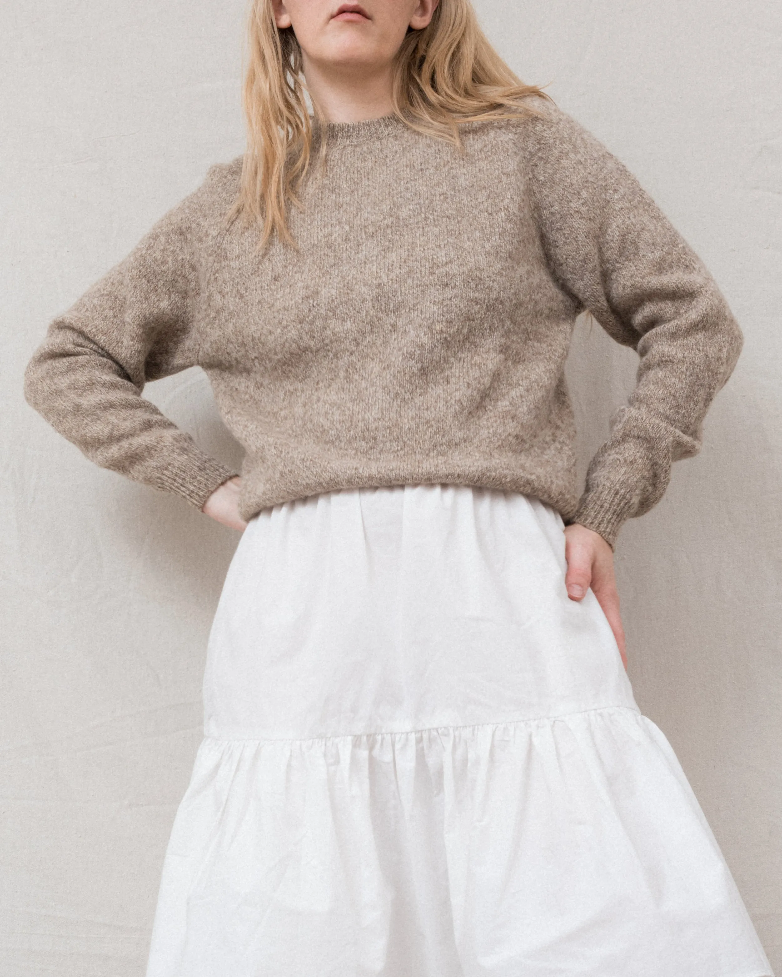 Vintage Taupe Wool Knit Sweater (S/M)