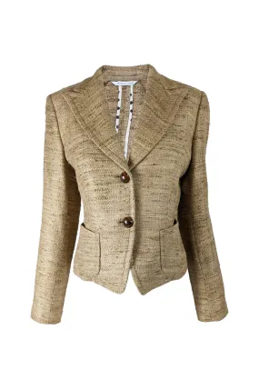 Vintage Womens Silk Tweed Blazer Jacket, 1990s