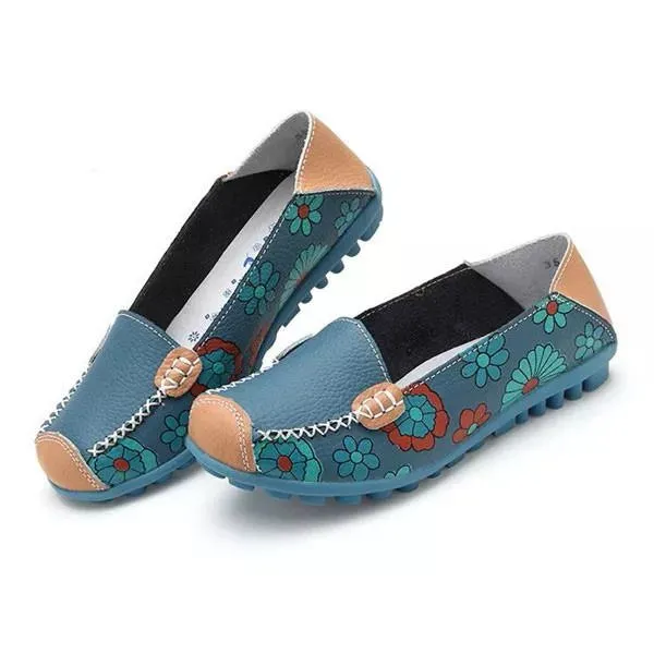 Women's Floral Loafers Moccasins Flats