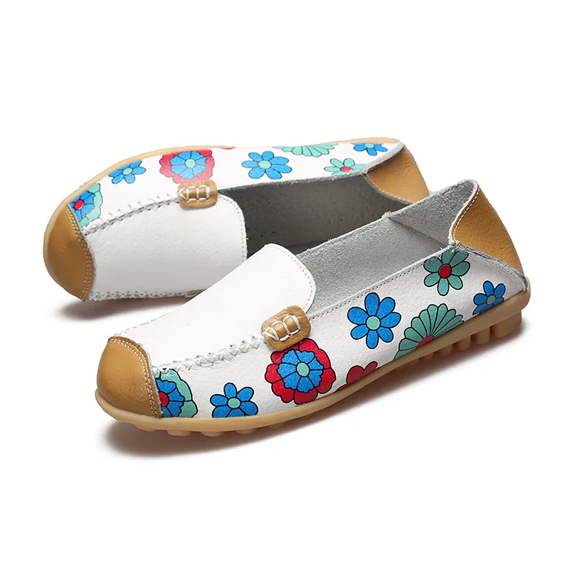 Women's Floral Loafers Moccasins Flats