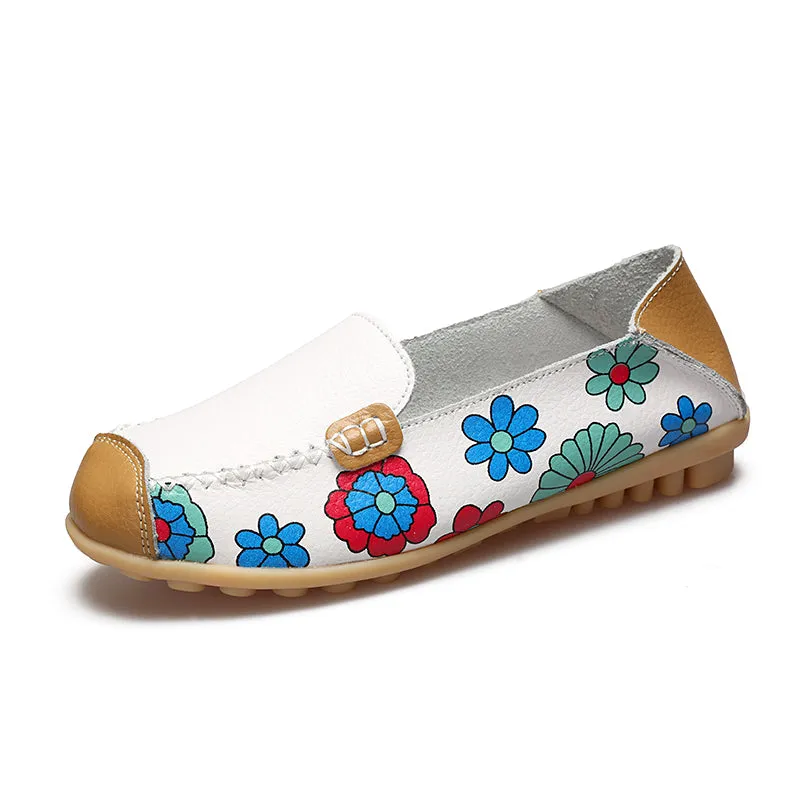 Women's Floral Loafers Moccasins Flats