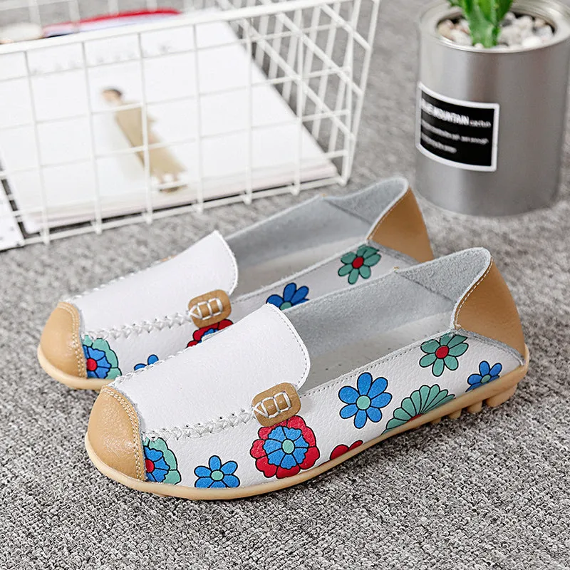 Women's Floral Loafers Moccasins Flats