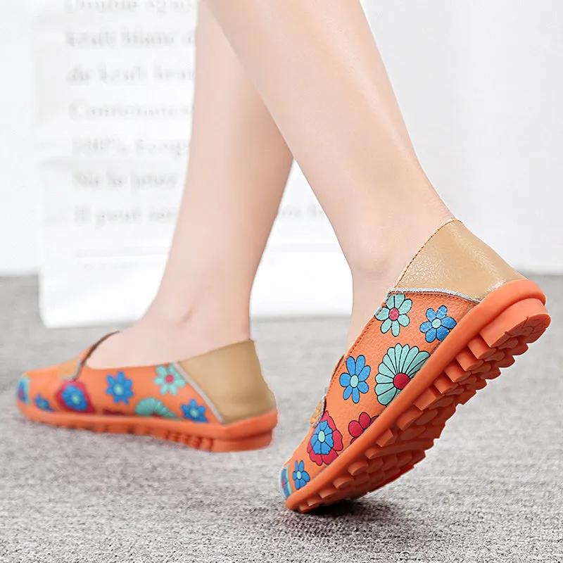 Women's Floral Loafers Moccasins Flats