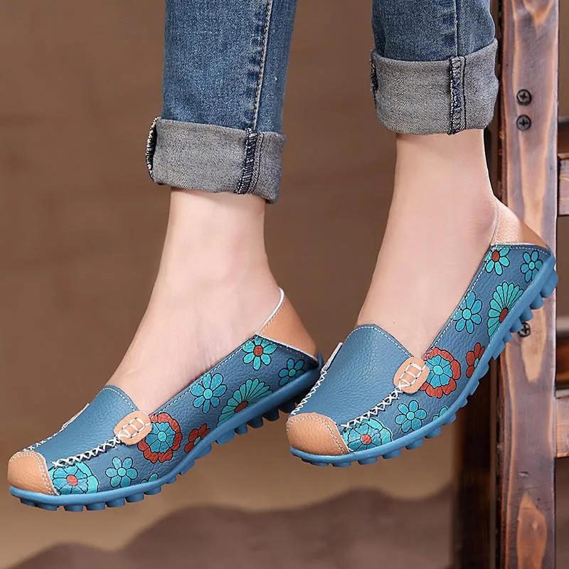 Women's Floral Loafers Moccasins Flats