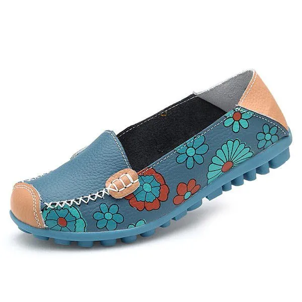 Women's Floral Loafers Moccasins Flats