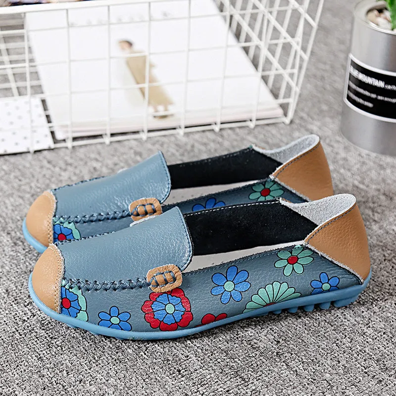 Women's Floral Loafers Moccasins Flats