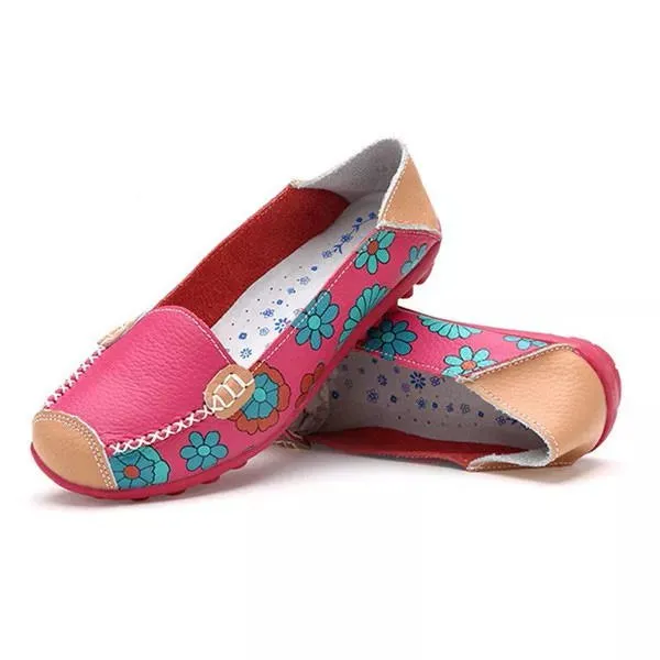 Women's Floral Loafers Moccasins Flats