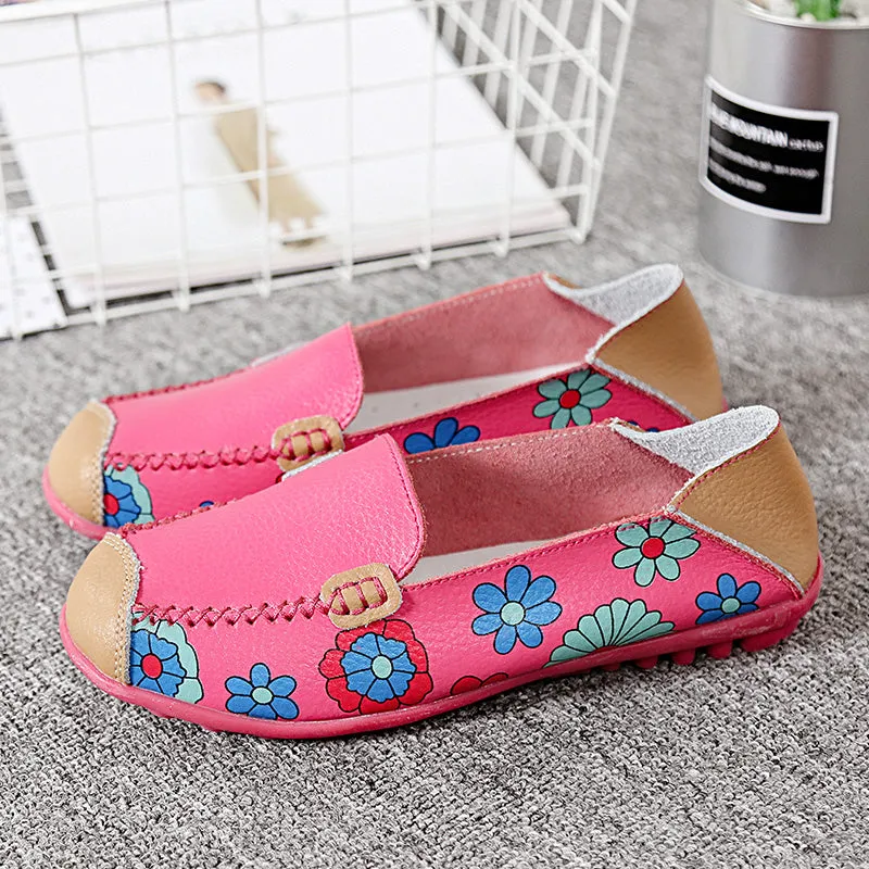 Women's Floral Loafers Moccasins Flats