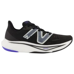 Women's New Balance FuelCell Rebel v3, Black/Aura/Vibrant Spring Glo, 9 B Medium