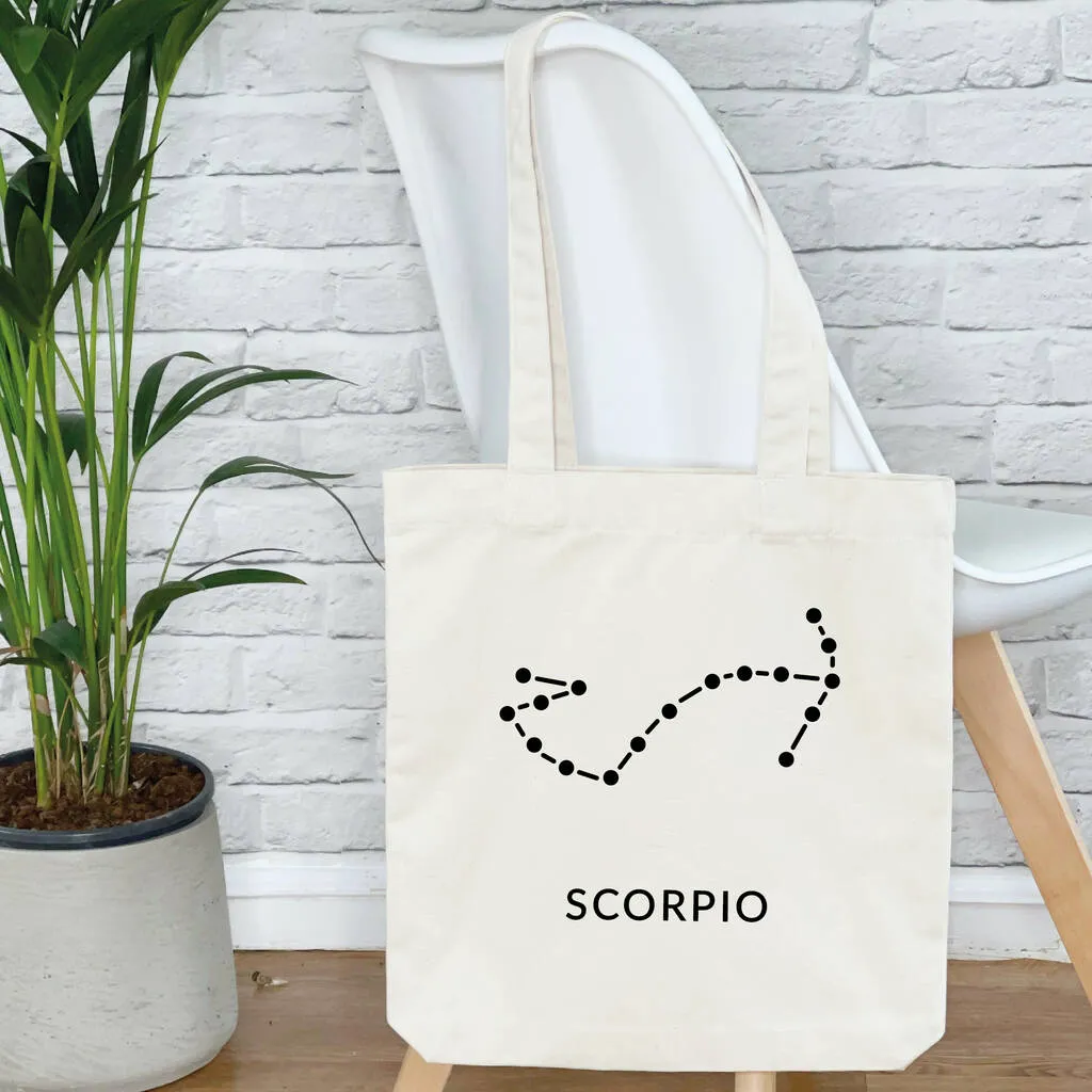 Zodiac Constellations Star Sign Tote Bag